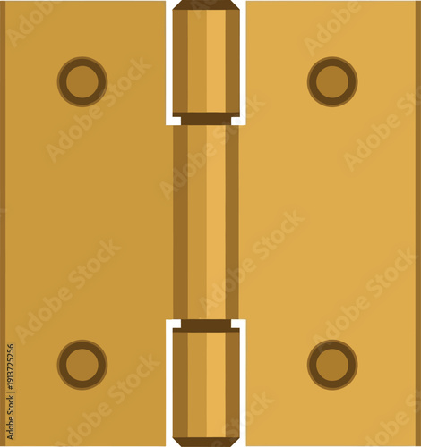 Gold Tone Butt Hinge Hardware Square Mounting Plate Decorative Metal Fitting