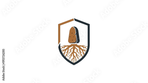 Minimalist Crest Logo Representing Ancestry and Foundational History. transparent.