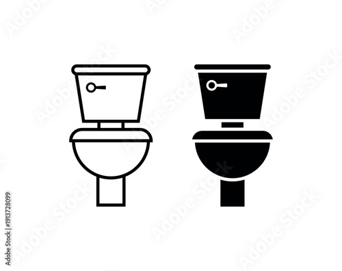Sanitary Toilet Icons for Public Bathroom Signage and UI Design
