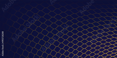 Abstract net background blue and gold for sports, Mesh texture for fishing nets. Seamless pattern for sportswear or soccer goal, volleyball net, basketball hoop, hockey, athletics. Vector