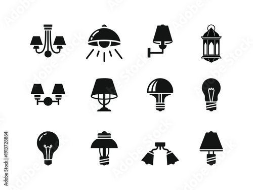Collection of various light fixtures and lamps