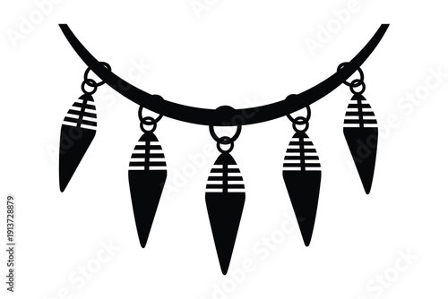 Stylish lights inspired choker necklace with dagger shaped pendants
