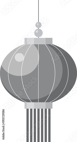 illustration of a black and white lantern