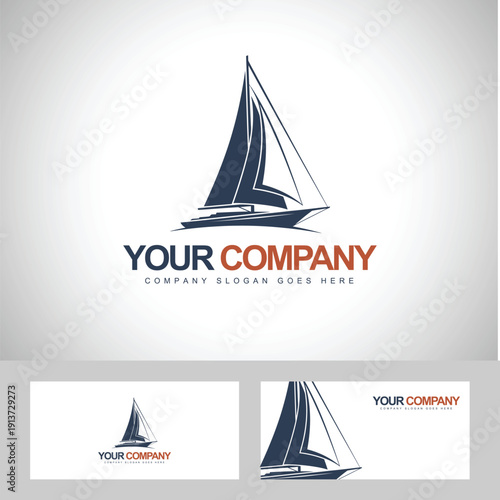 Elegant sailboat logo design template featuring a stylized nautical silhouette ideal for maritime businesses travel agencies or luxury branding requiring a sophisticated visual identity in corporate s