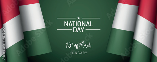 Hungary national day vector banner, greeting card