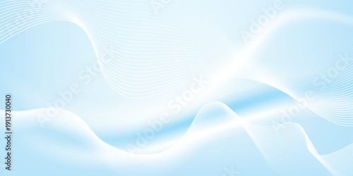 Abstract soft blue wavy with blurred light curved lines background