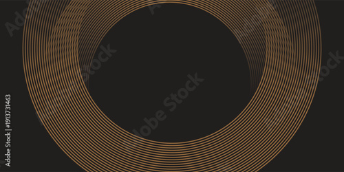Print3D brown lines techno abstract background layer on dark blank space with circles shapes effect for backdrop, wallpaper. Modern cincept. Vector Illustration.
