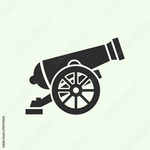 Cannon Icon – Military Artillery Weapon Historical War Illustration