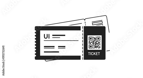 Ticket with QR Code and Stub.