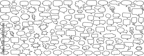 A black and white image of various shapes and objects