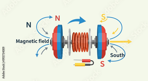 Electromagnetic Field Visualization in Abstract Science Background