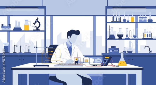 Electromagnetic Field Visualization in Abstract Science Background