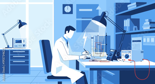 Electromagnetic Field Visualization in Abstract Science Background