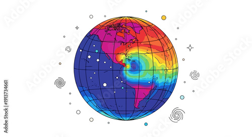 Electromagnetic Field Visualization in Abstract Science Background