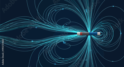 Electromagnetic Field Visualization in Abstract Science Background