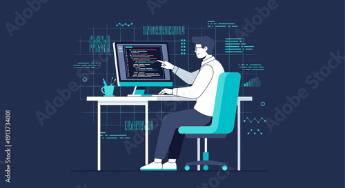 Electromagnetic Field Visualization in Abstract Science Background