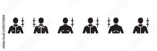 human body measurement icon set chest torso height gauge abstract scale