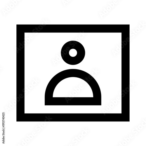 Simple black and white user profile icon enclosed. Suitable for social media platforms, websites, and communicationrelated designs. Clean and modern design.