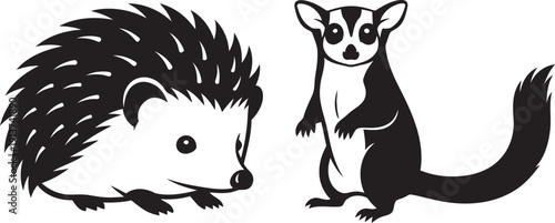 A detailed collection of various wild animal species standing together in a natural habitat setting illustrating biodiversity and wildlife conservation.