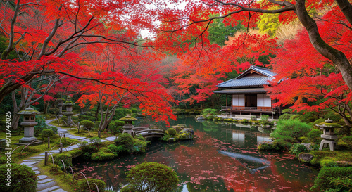japanese garden in autumn
