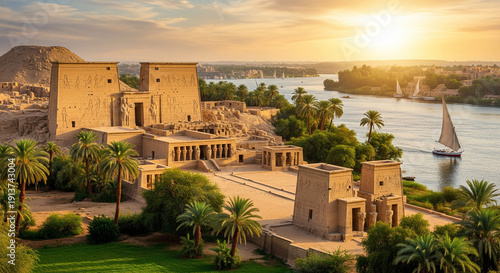 The temple of philae in egypt is a beautiful