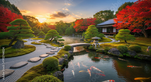 autumn landscape with lake