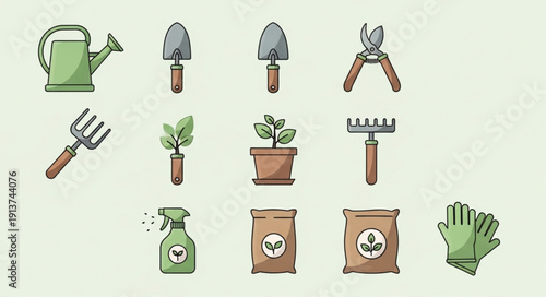 Gardening Tools and Supplies Collection.