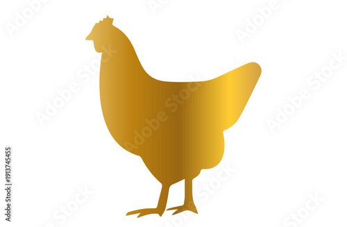 golden chicken icon, isolate on a white background, illustration,
