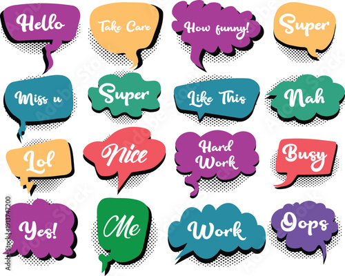Colorful Retro Comic Speech Bubbles