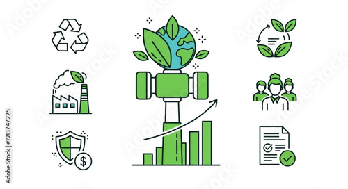 Green energy industry growth and sustainability concept.