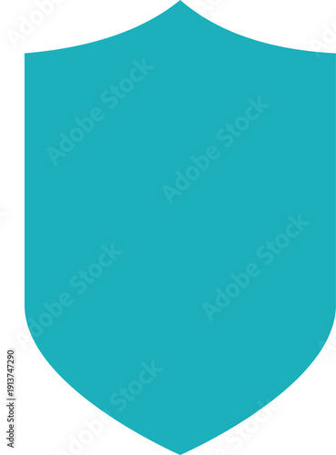 Free Download Teal Shield Shape on White Background outline solid - GFXLoad