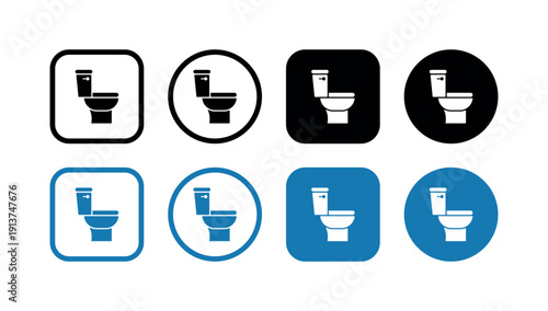 Bathroom Vector Buttons with Modern Design