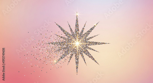 Glittering Starburst on Gradient Background
