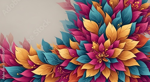 Wallpaper Mural Artistic floral arrangement with vibrant colors and abstract design Torontodigital.ca