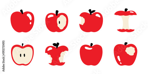 apple vector fruit icon cartoon character doodle logo symbol isolated illustration design