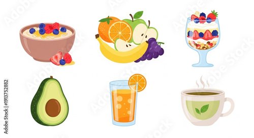 Healthy Breakfast and Refreshments Collection.