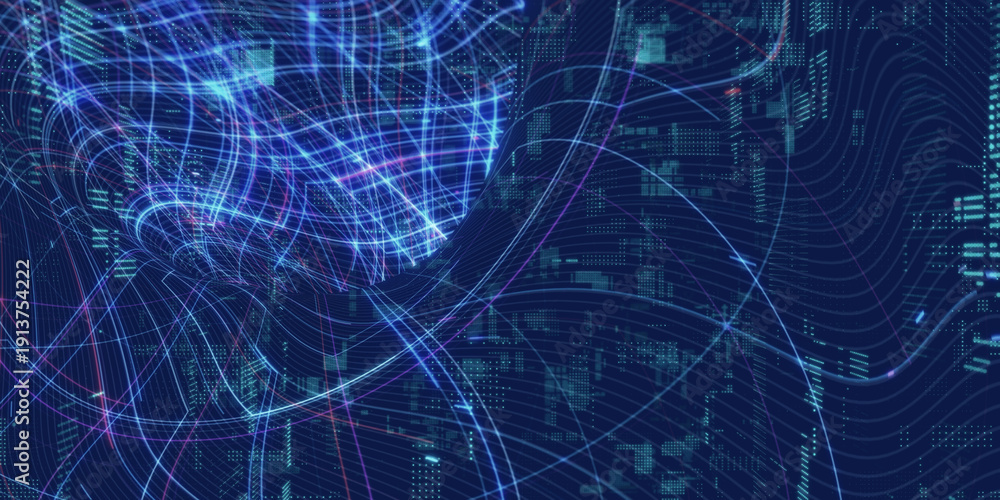 Obraz premium 未来的サイバースペースとデジタルテクノロジーのコンセプト