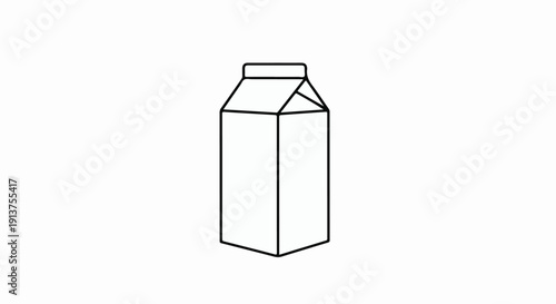 Black and white outline of a milk carton with a gable top