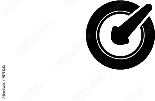 Black mortar and pestle graphic on a white background