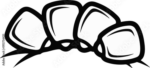 Black outline of speech bubbles connected in a row