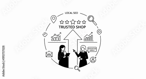 Business growth with happy customers, local SEO, and trusted shop status