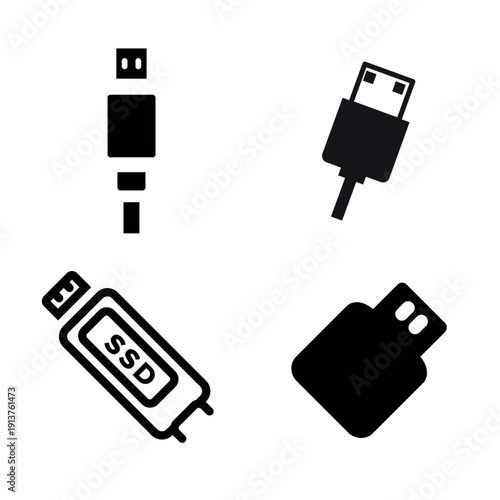 Tech Connect: A modern, minimalist illustration displaying a collection of essential technology devices and accessories.
