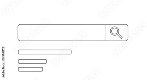 Simple line drawing of a search bar with a magnifying glass icon