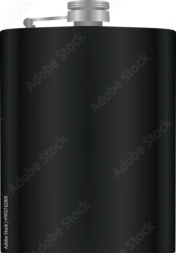 Metal alcohol bottle flask. vector