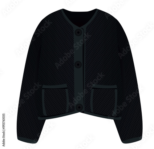 Women black jumper. vector illustration