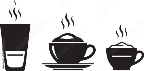 Delicious flat white coffee beverage served in a ceramic mug on a wooden table in a cafe setting.