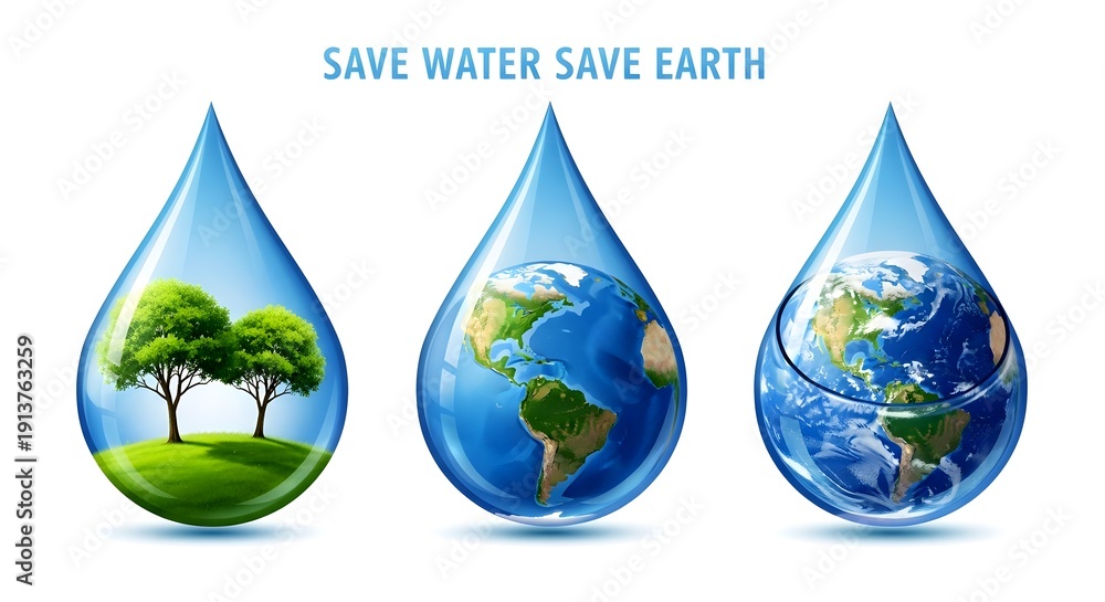 Obraz premium World water day conserve water save earth protect our planet's future