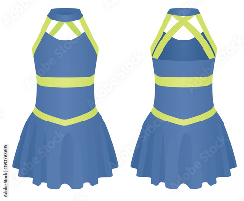 Blue cheerleaders dress. vector illustration