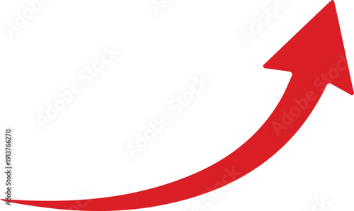 Red Up Arrow Icon – Growth and Success Vector Illustration