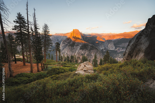 Sunset in Yosemite National Park, Half Dome.